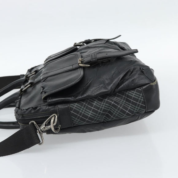 Burberrys Shoulder Bag Leather Black Auth bs11672
