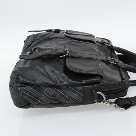 Burberrys Shoulder Bag Leather Black Auth bs11672