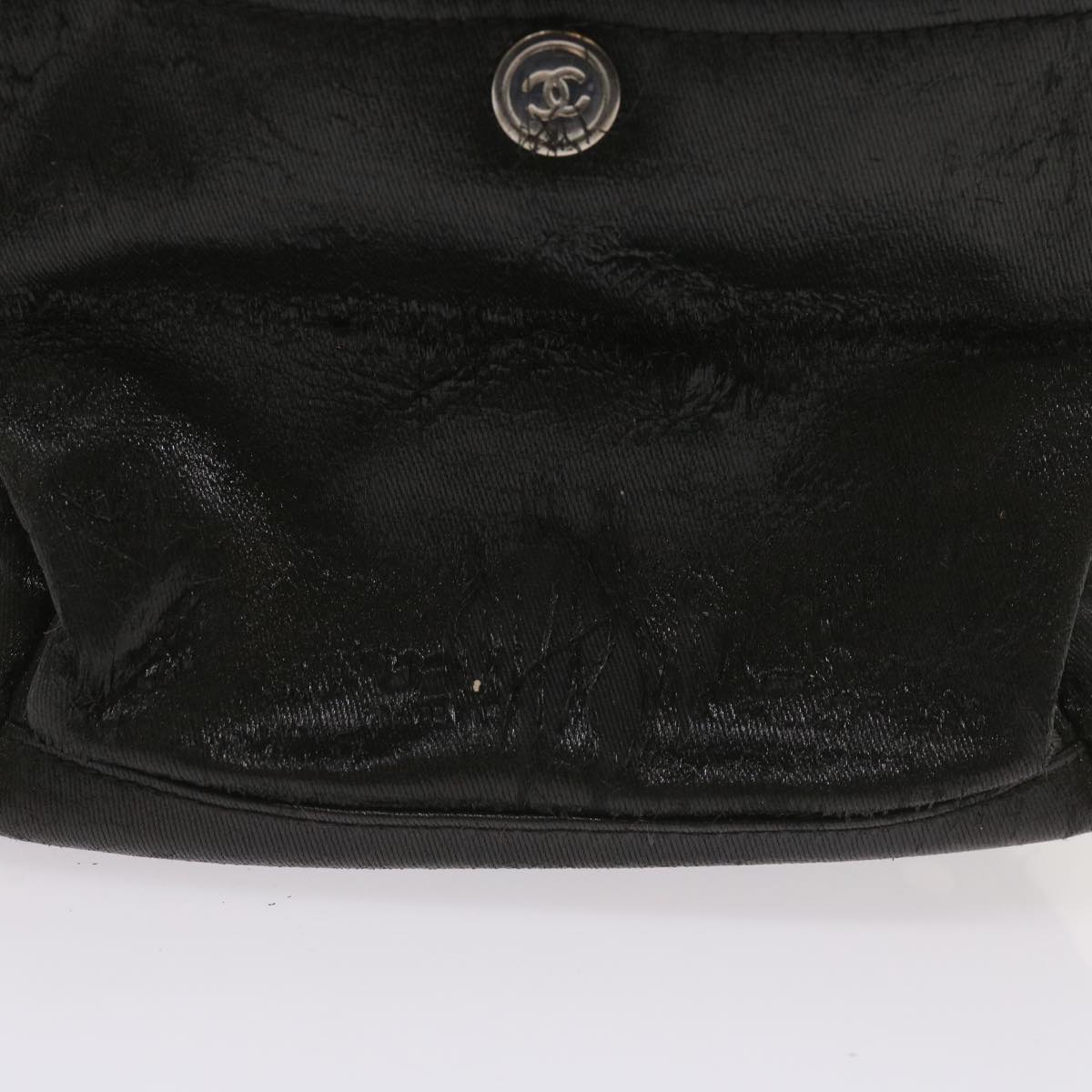 CHANEL Shoulder Bag Coated Canvas Black CC Auth bs11682