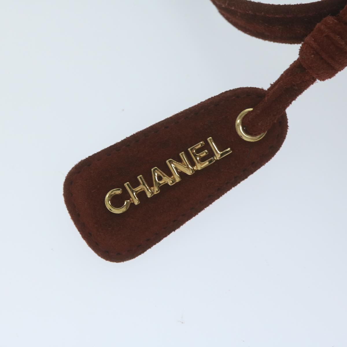 CHANEL Shoulder Bag Suede Red CC Auth bs11683