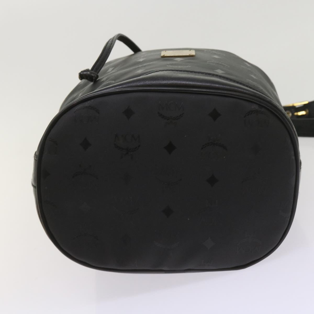 MCM Vicetos Logogram Shoulder Bag Nylon Black Auth bs11686