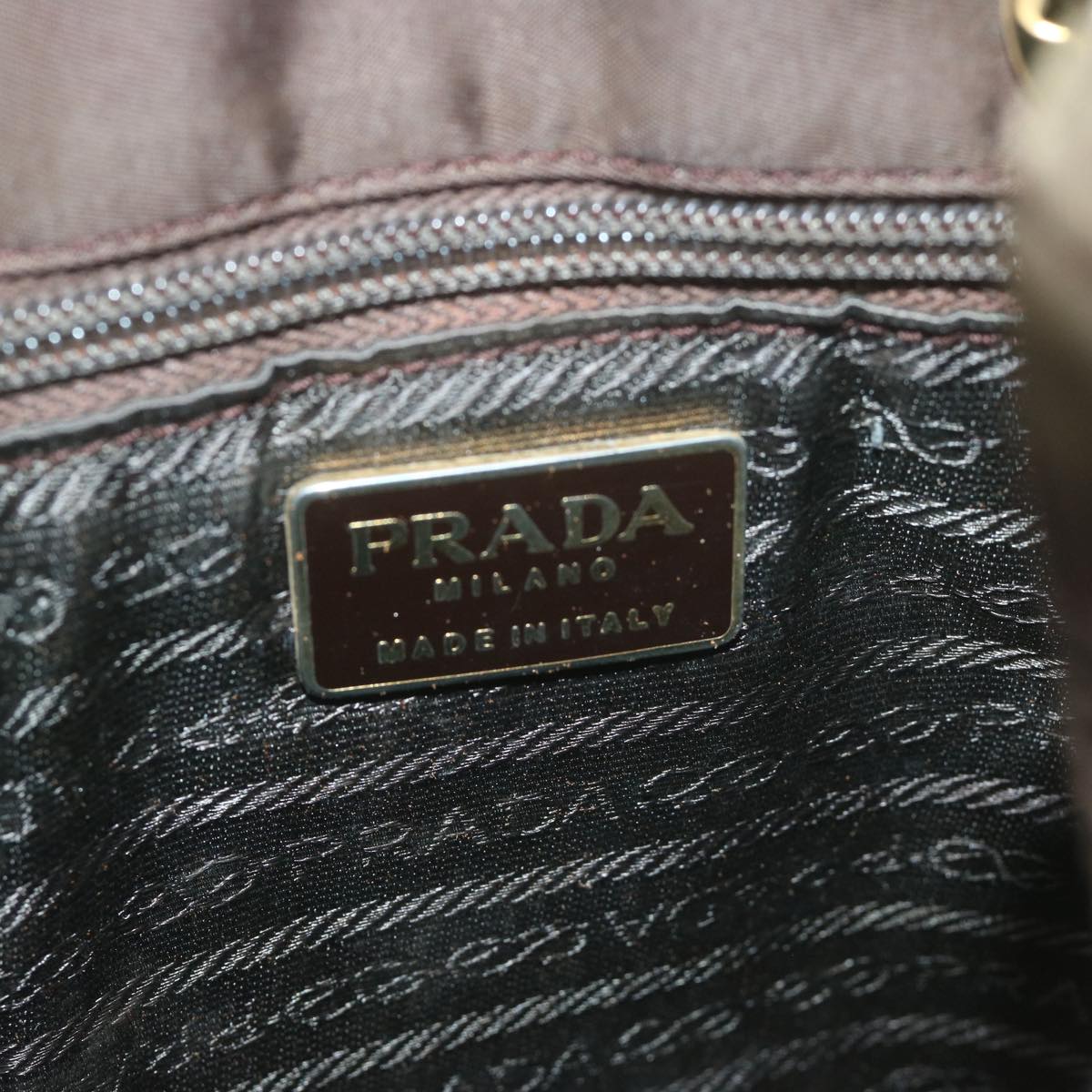 PRADA Quilted Chain Shoulder Bag Nylon Khaki Auth bs11697