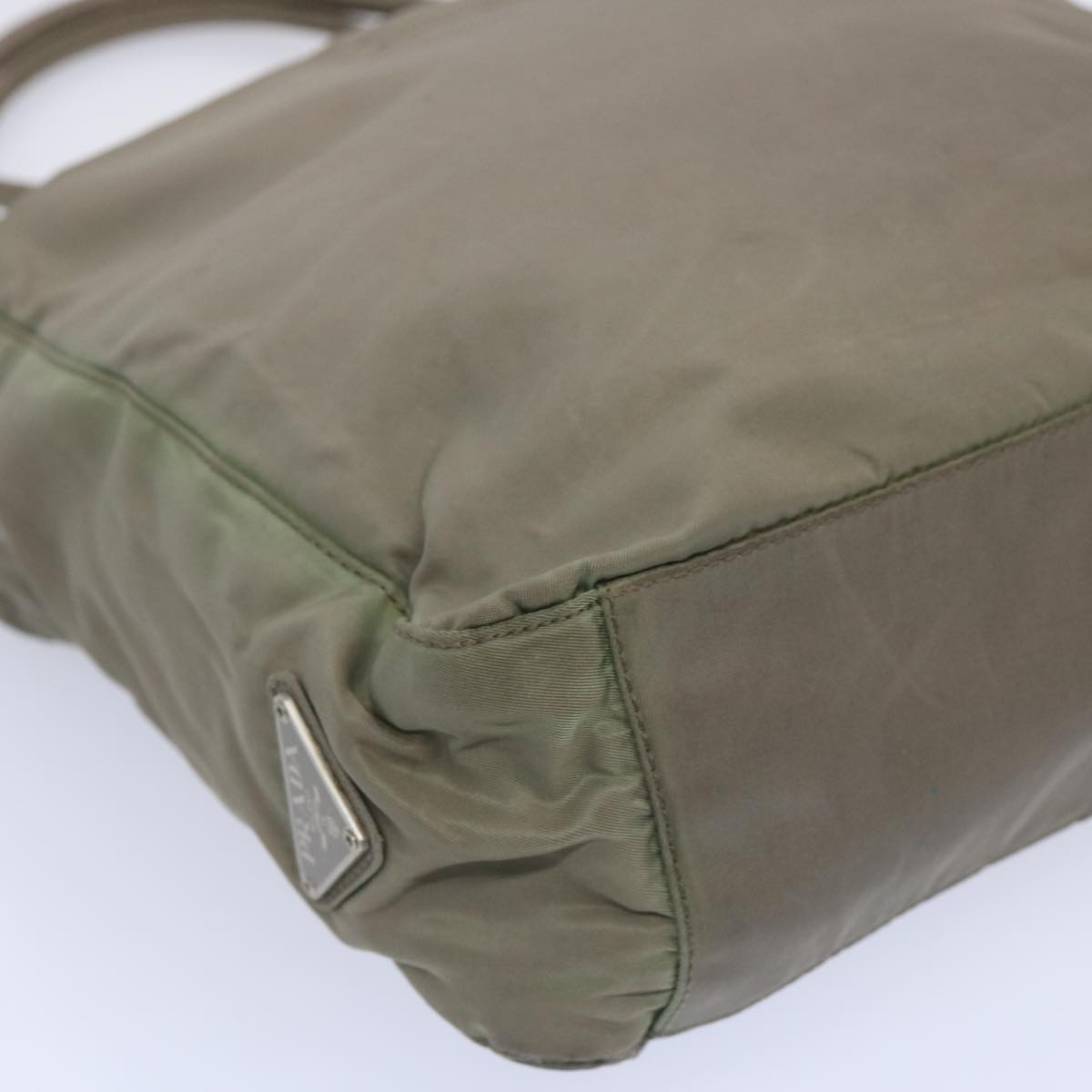 PRADA Hand Bag Nylon Khaki Auth bs11700