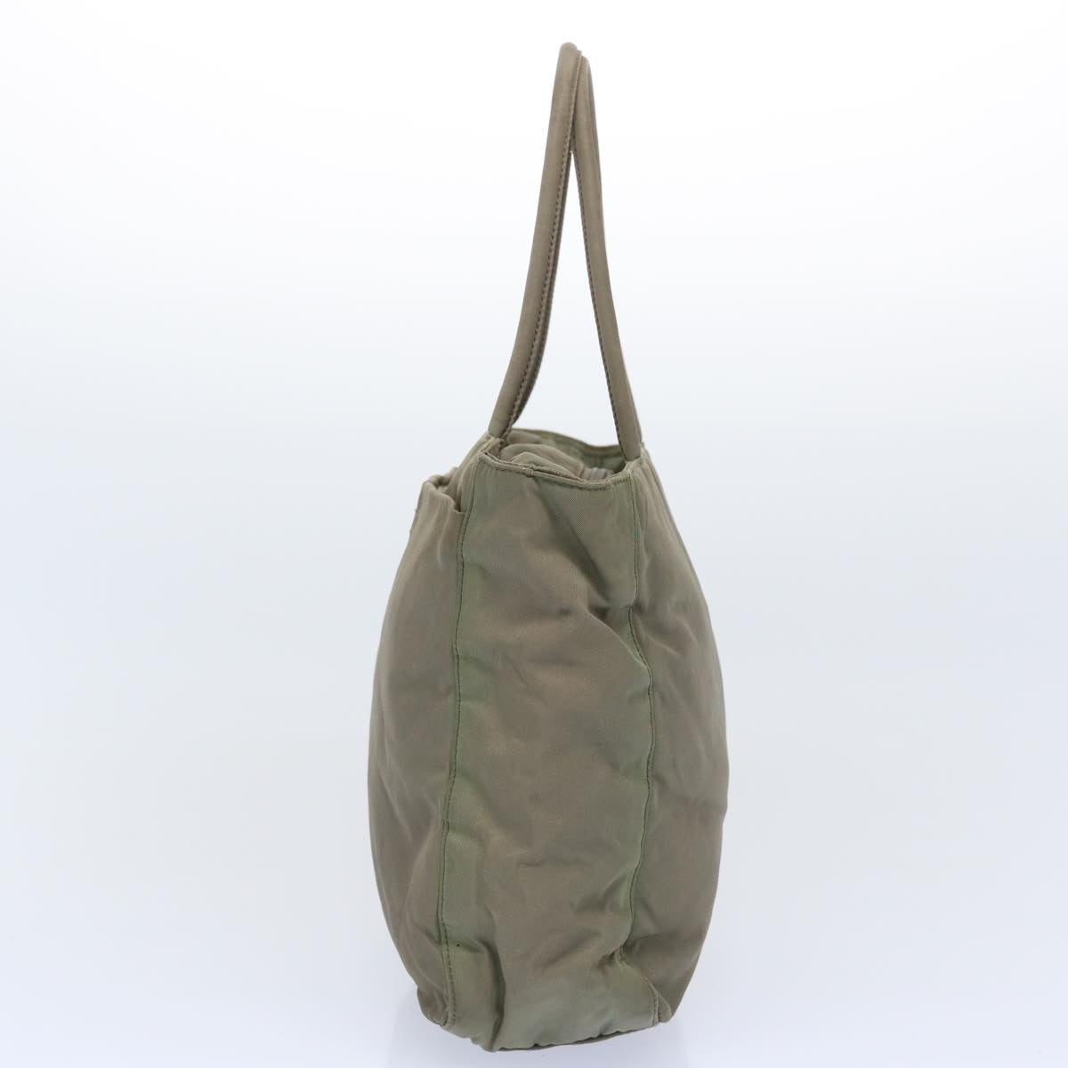 PRADA Hand Bag Nylon Khaki Auth bs11700