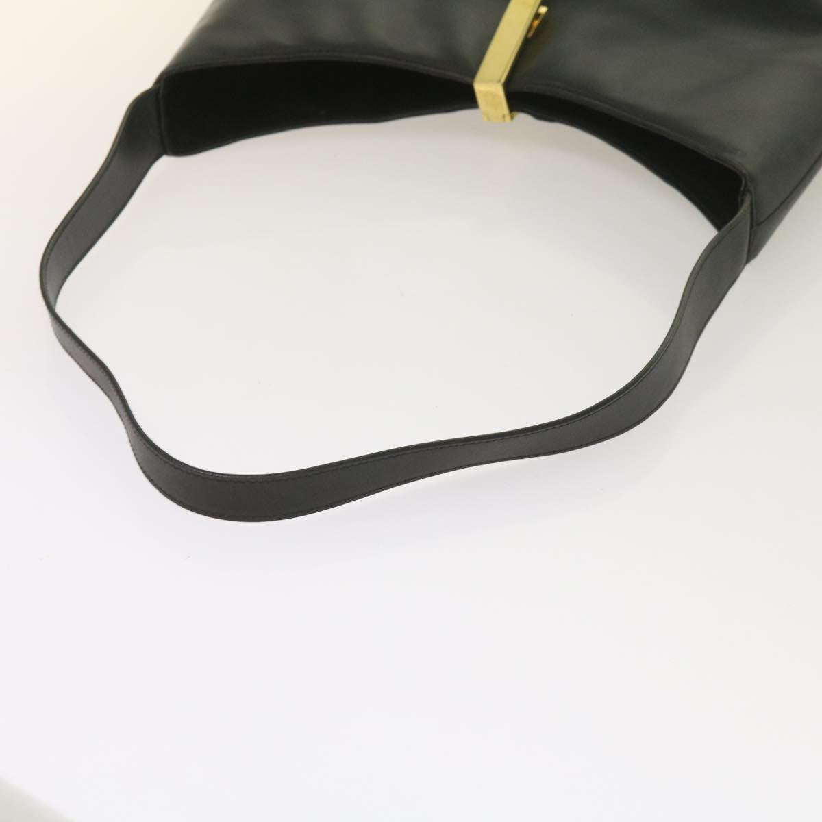 GUCCI Shoulder Bag Leather Black Auth bs11706