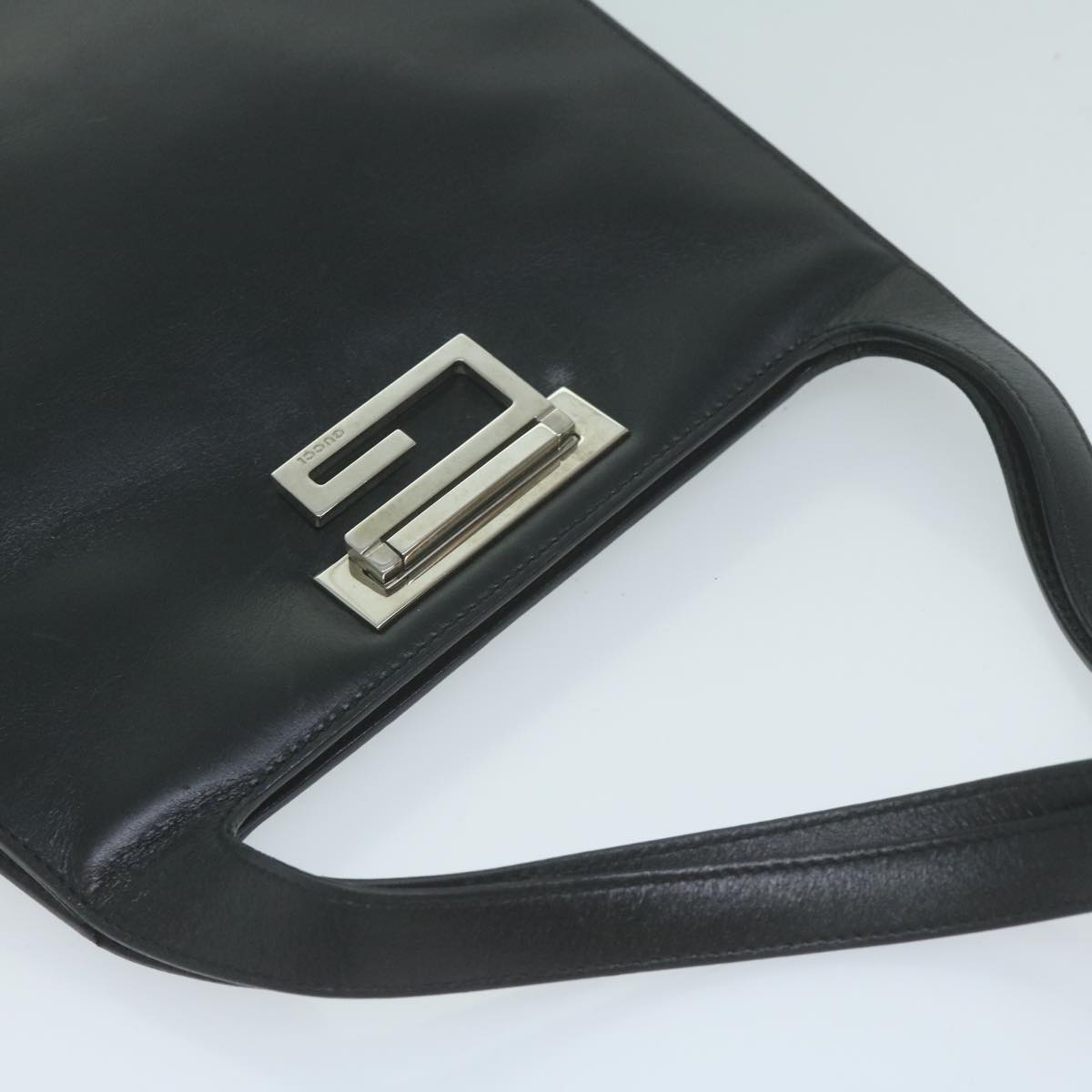 GUCCI Shoulder Bag Leather Black Auth bs11712