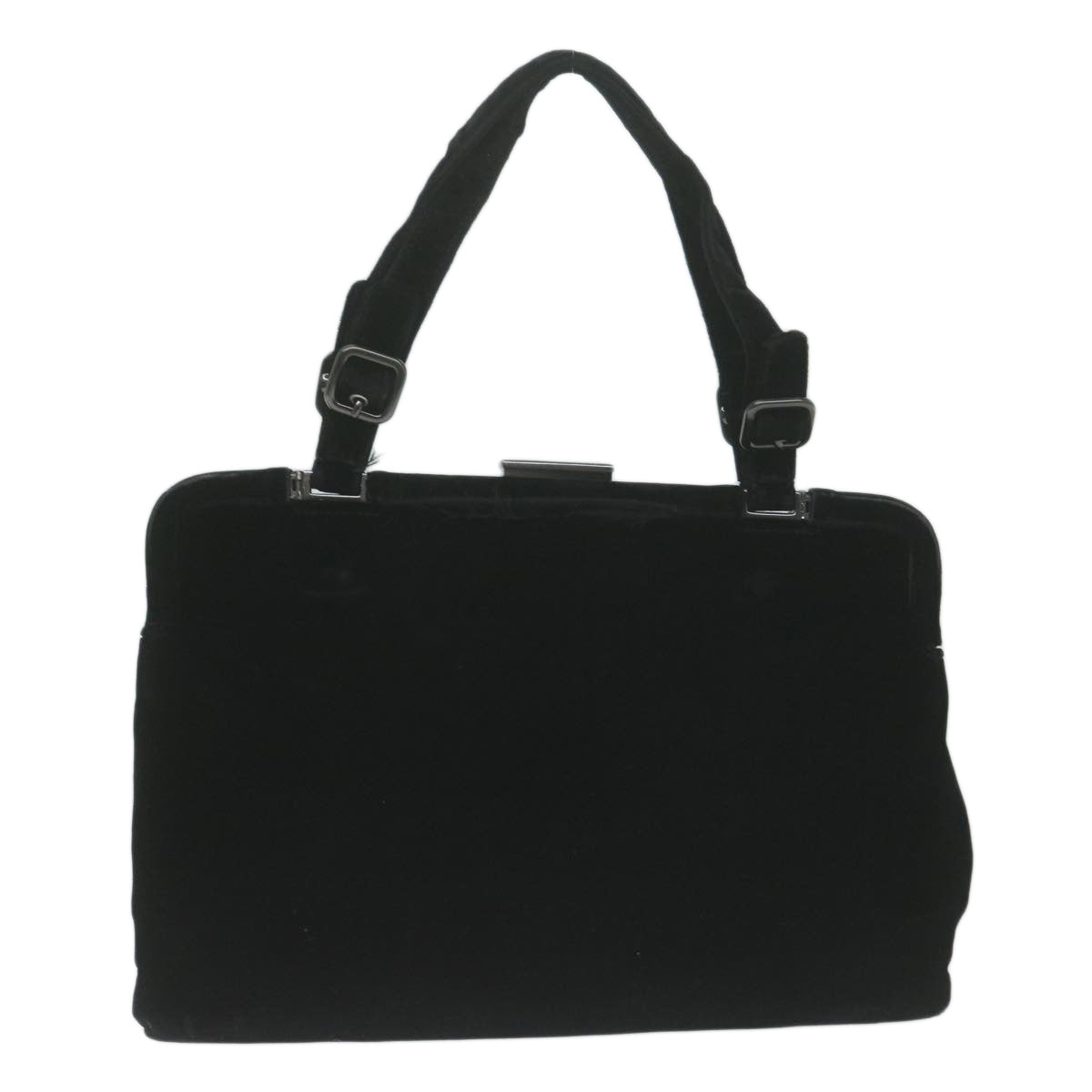 PRADA Shoulder Bag Velor Black Auth bs11715