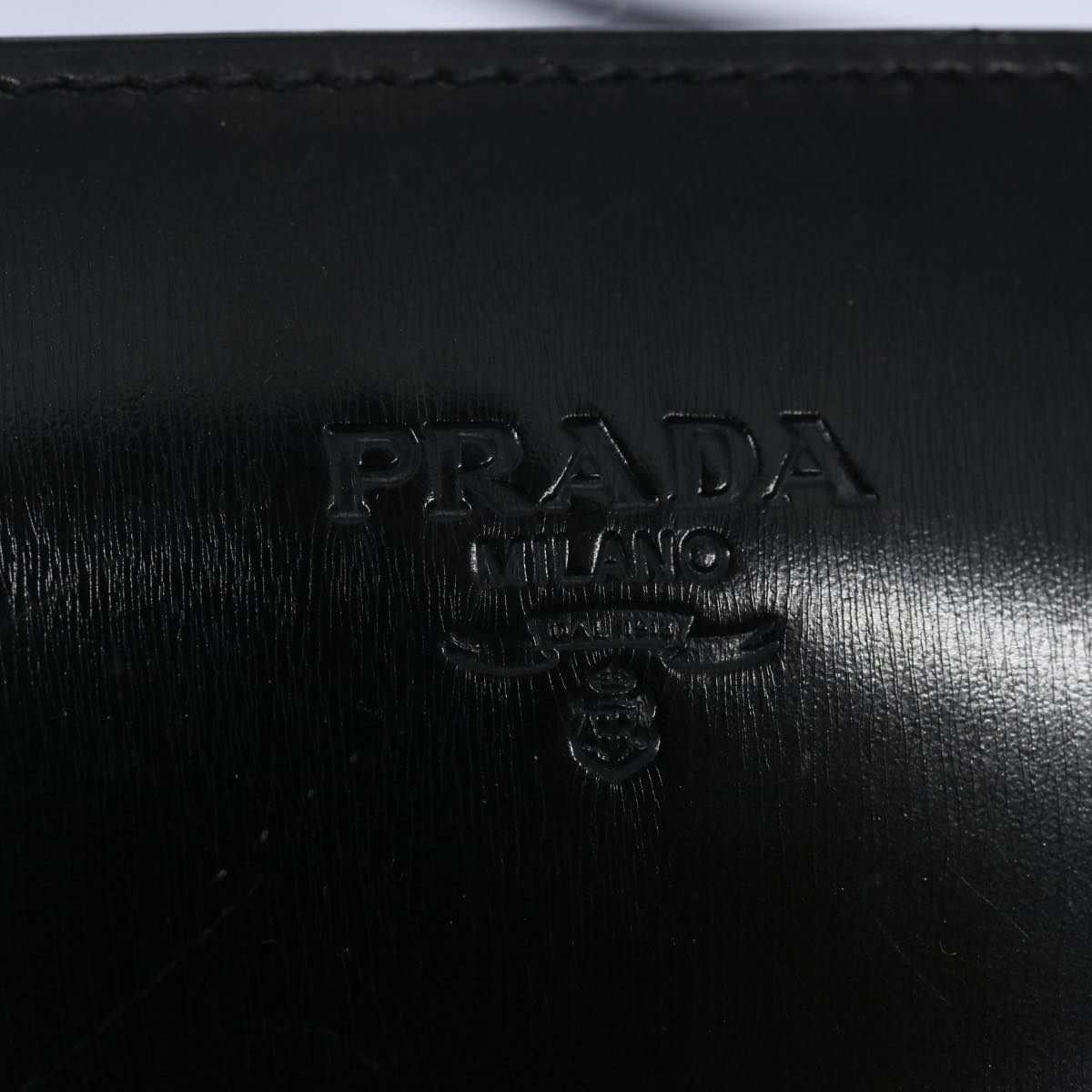 PRADA Shoulder Bag Leather Black Auth bs11725