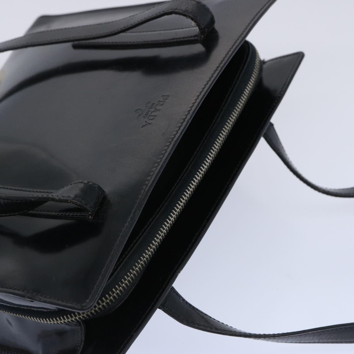 PRADA Shoulder Bag Leather Black Auth bs11725