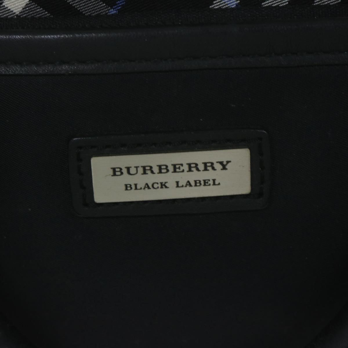 BURBERRY Nova Check Black label Hand Bag Nylon Black Auth bs11735