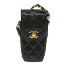 CHANEL Matelasse Chain Shoulder Bag Patent leather Black CC Auth bs11765-13