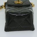 CHANEL Matelasse Chain Shoulder Bag Patent leather Black CC Auth bs11765-5