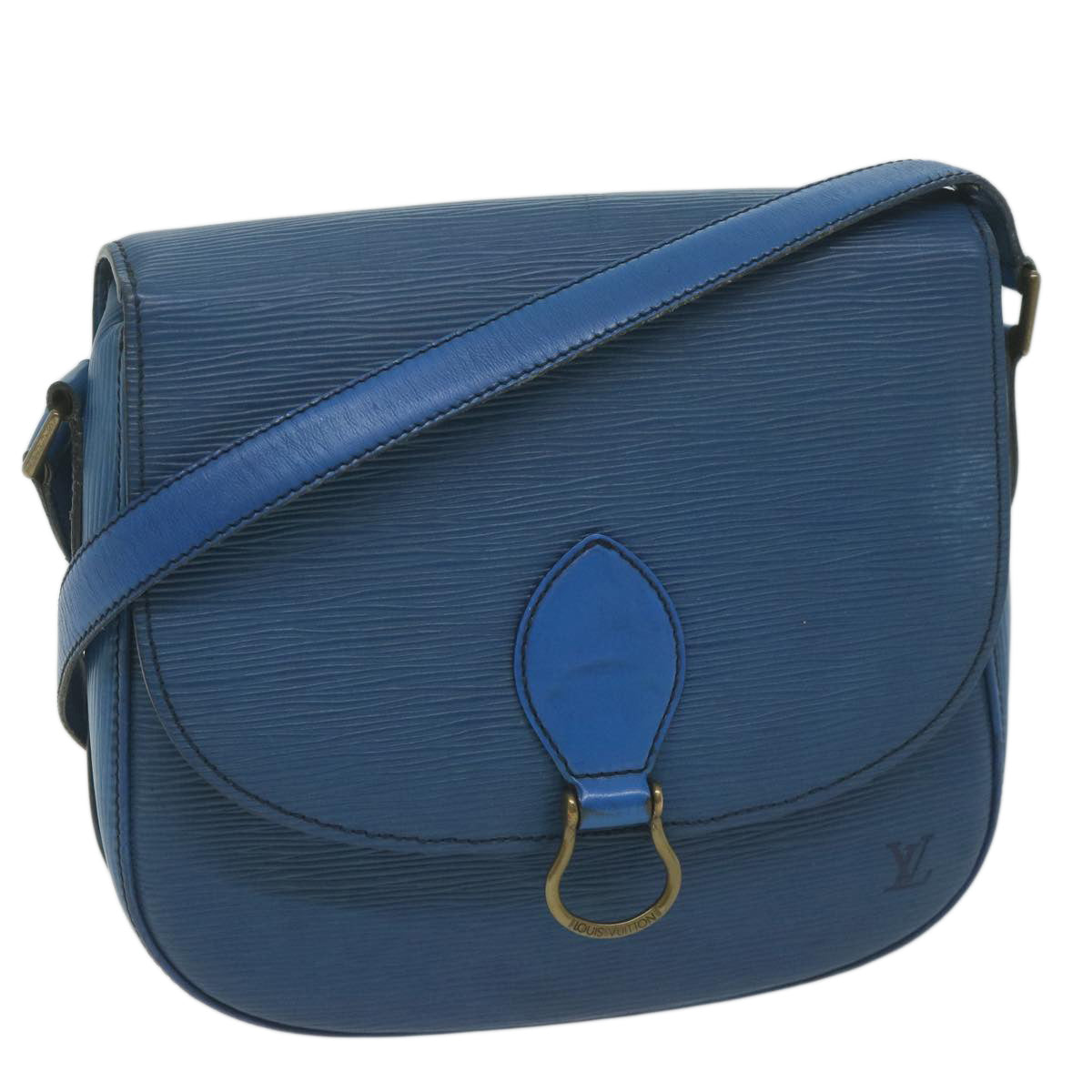 LOUIS VUITTON Epi Saint Cloud GM Shoulder Bag Blue M52195 LV Auth bs11771