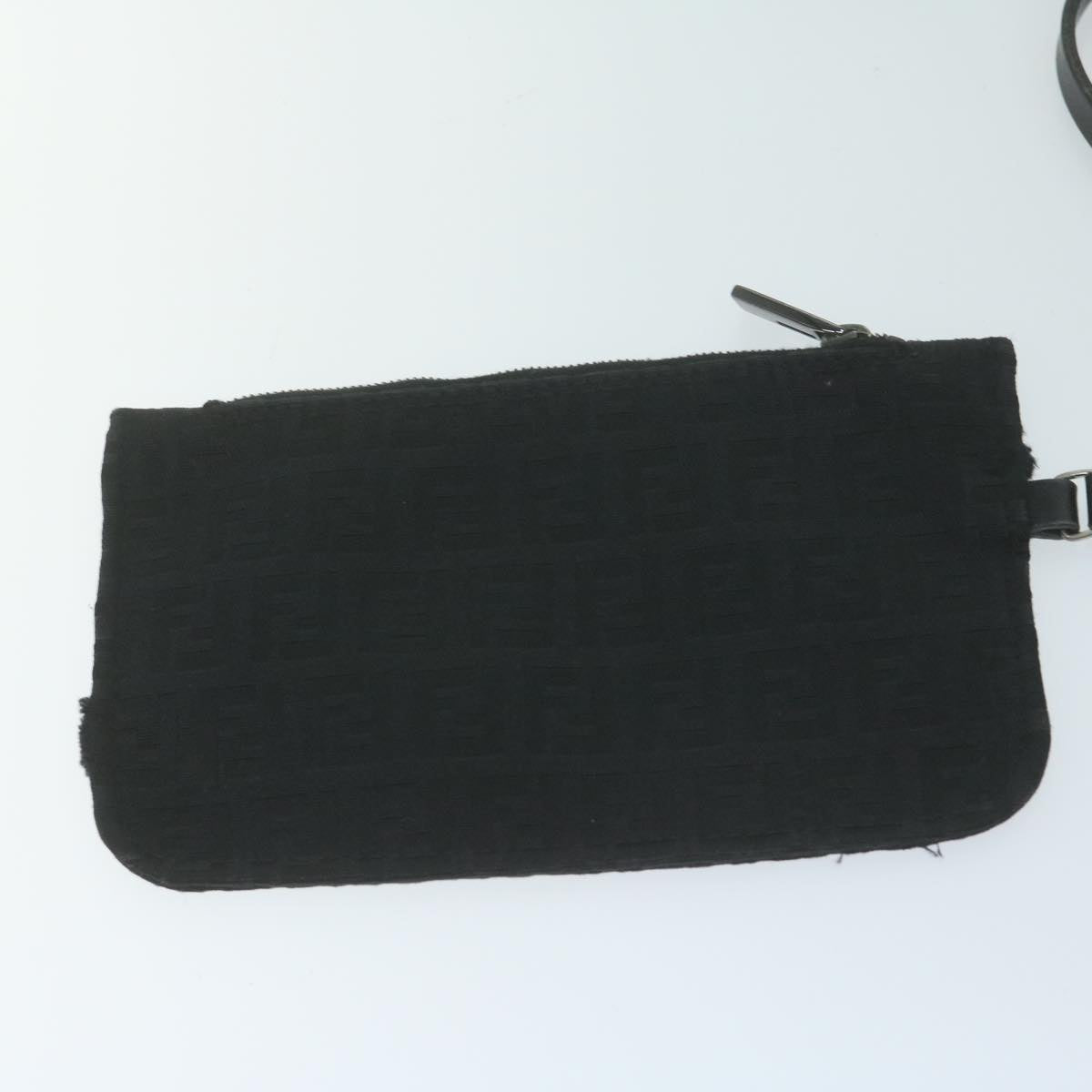 FENDI Zucchino Canvas Tote Bag Black Auth bs11778