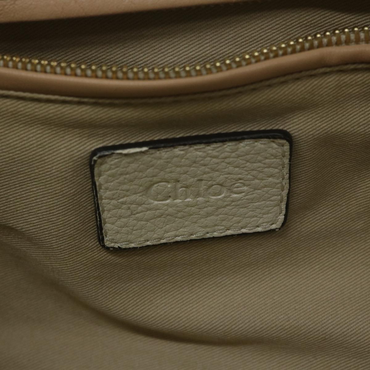 Chloe Paraty Hand Bag Leather White Auth bs11780