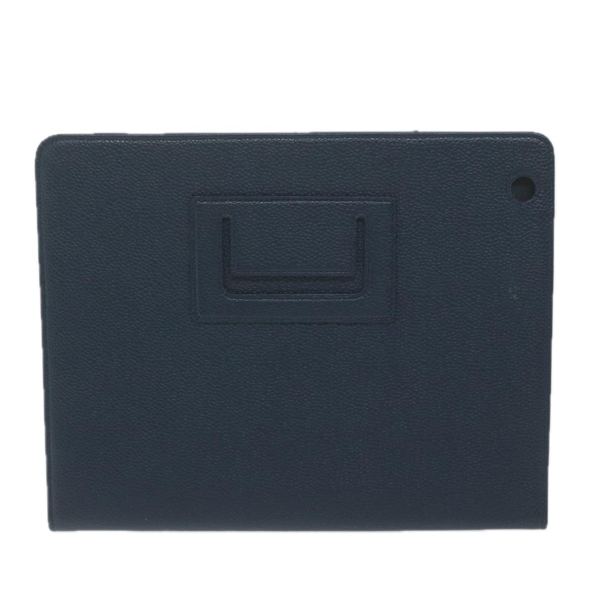 CHANEL iPad Case Caviar Skin Navy CC Auth bs11785 - 0