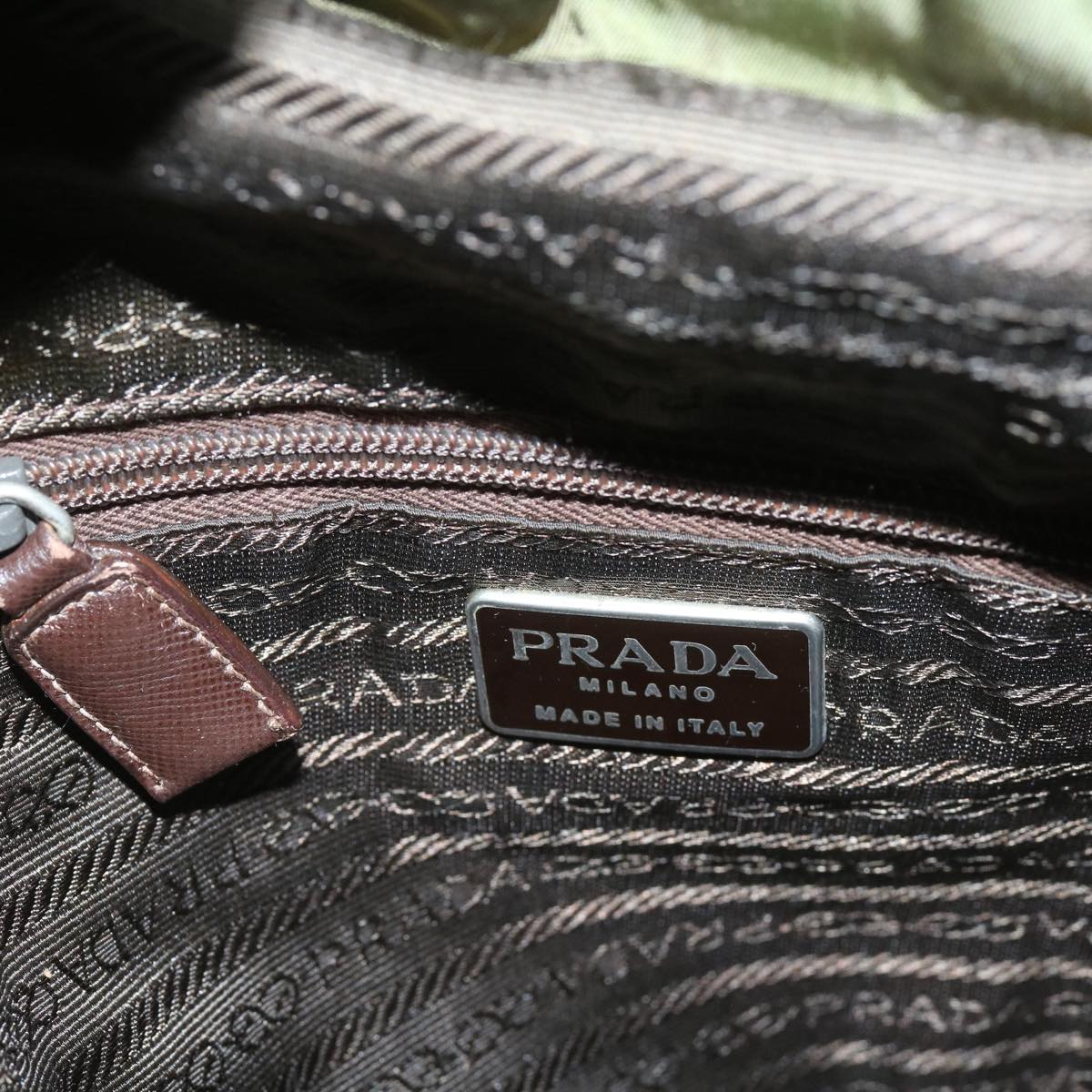 PRADA Backpack Nylon Khaki Auth bs11803