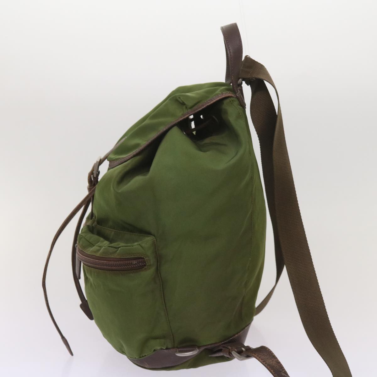 PRADA Backpack Nylon Khaki Auth bs11803