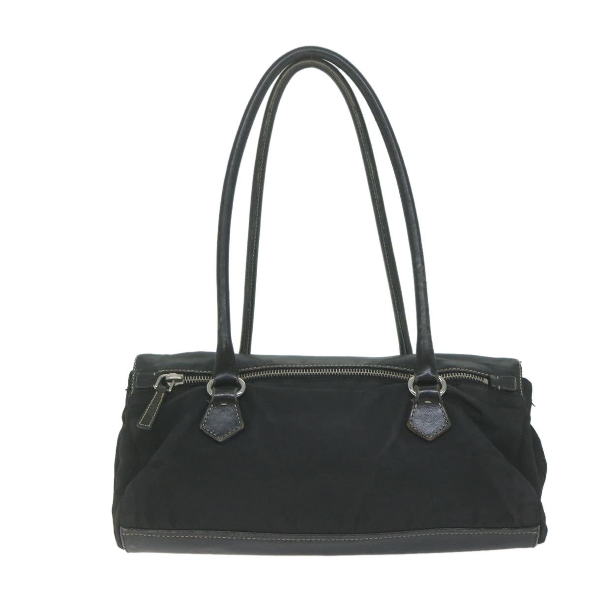PRADA Shoulder Bag Nylon Leather Black Auth bs11810 - 0