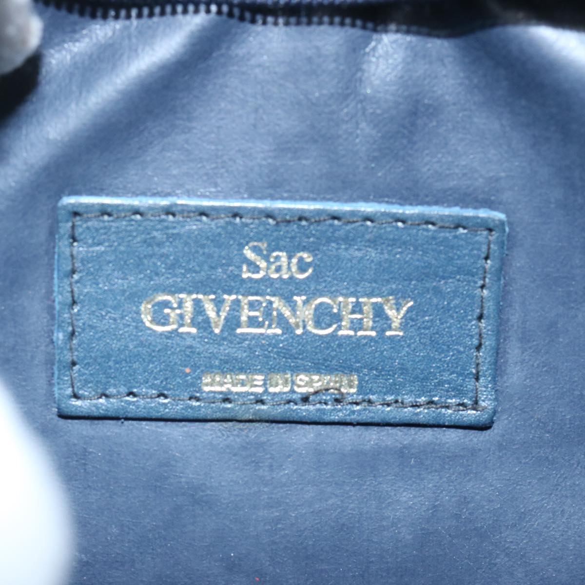 GIVENCHY Shoulder Bag Leather Navy Auth bs11816
