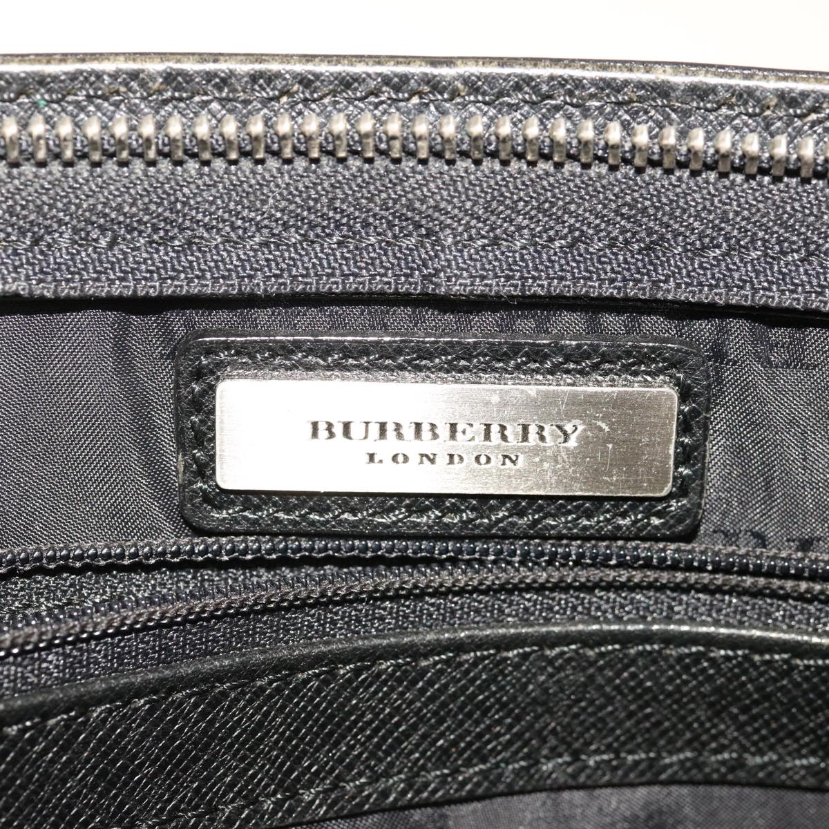 BURBERRY Clutch Bag Leather Black Auth bs11817