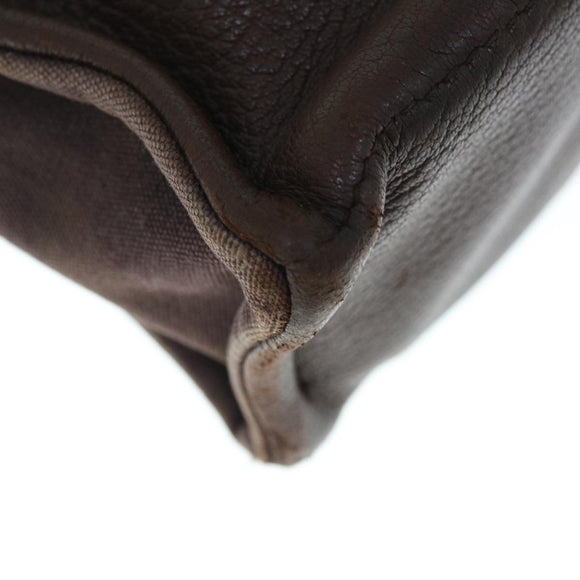 HERMES Fourre Tout PM Hand Bag Canvas Brown Auth bs11842