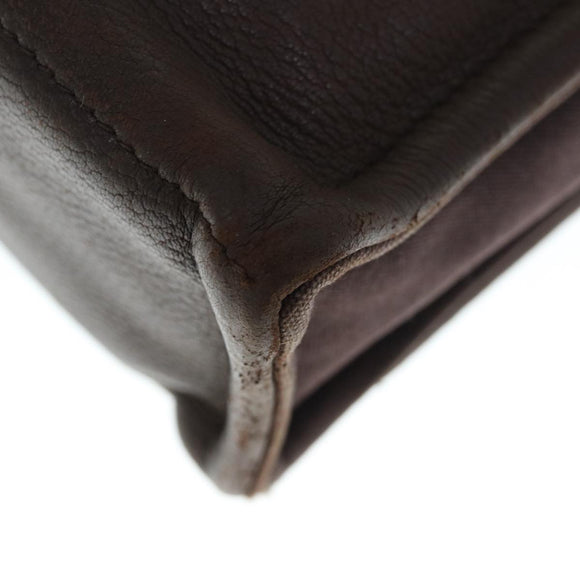 HERMES Fourre Tout PM Hand Bag Canvas Brown Auth bs11842