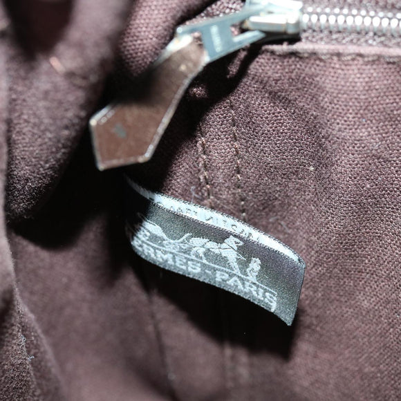 HERMES Fourre Tout PM Hand Bag Canvas Brown Auth bs11842