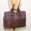 HERMES Fourre Tout PM Hand Bag Canvas Brown Auth bs11842-22