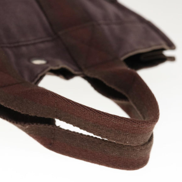 HERMES Fourre Tout PM Hand Bag Canvas Brown Auth bs11842