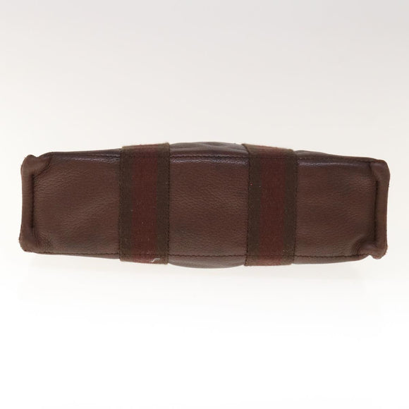 HERMES Fourre Tout PM Hand Bag Canvas Brown Auth bs11842