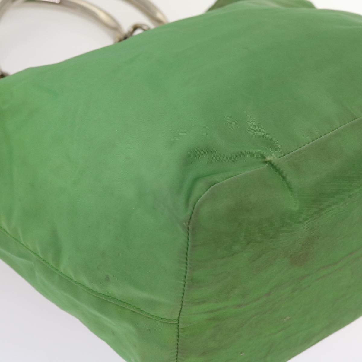 PRADA Hand Bag Nylon Green Auth bs11852