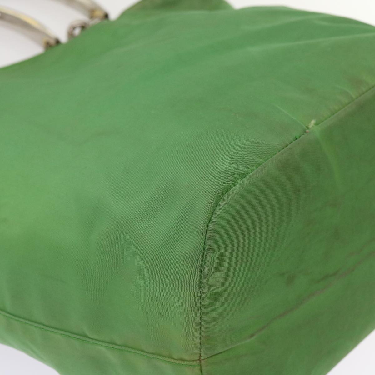 PRADA Hand Bag Nylon Green Auth bs11852