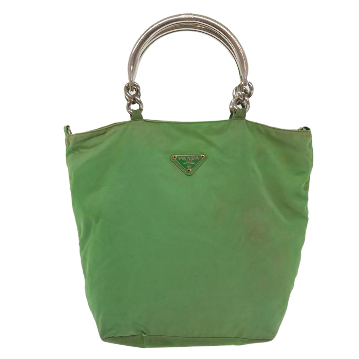 PRADA Hand Bag Nylon Green Auth bs11852