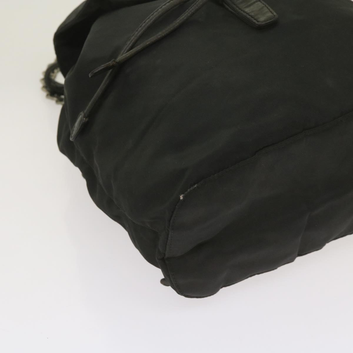 PRADA Chain Backpack Nylon Black Auth bs11857
