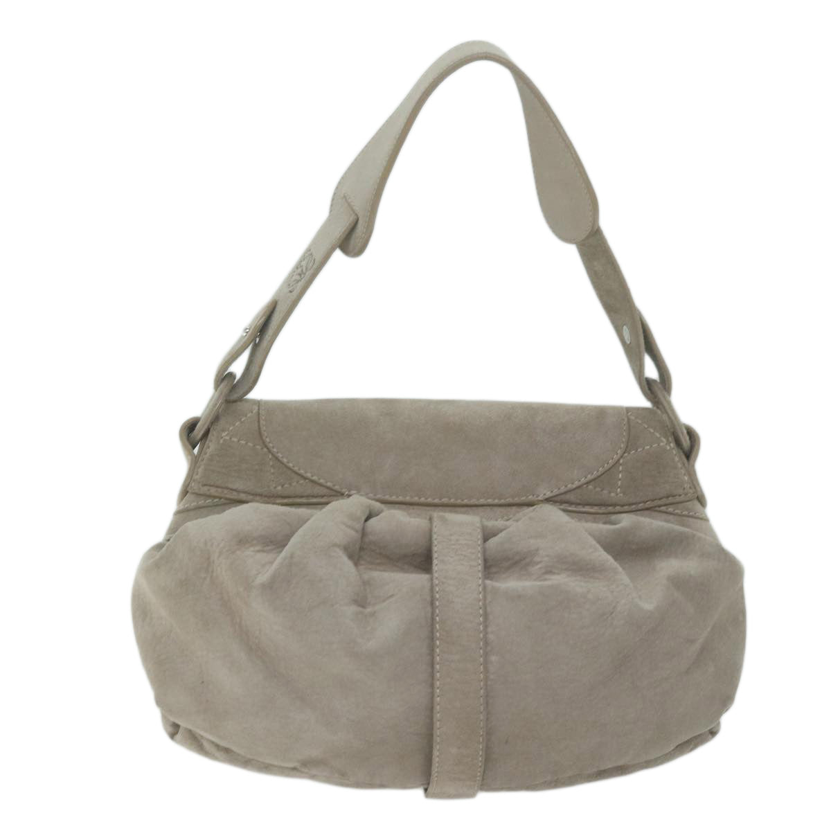 LOEWE Shoulder Bag Suede Gray Auth bs11863 - 0