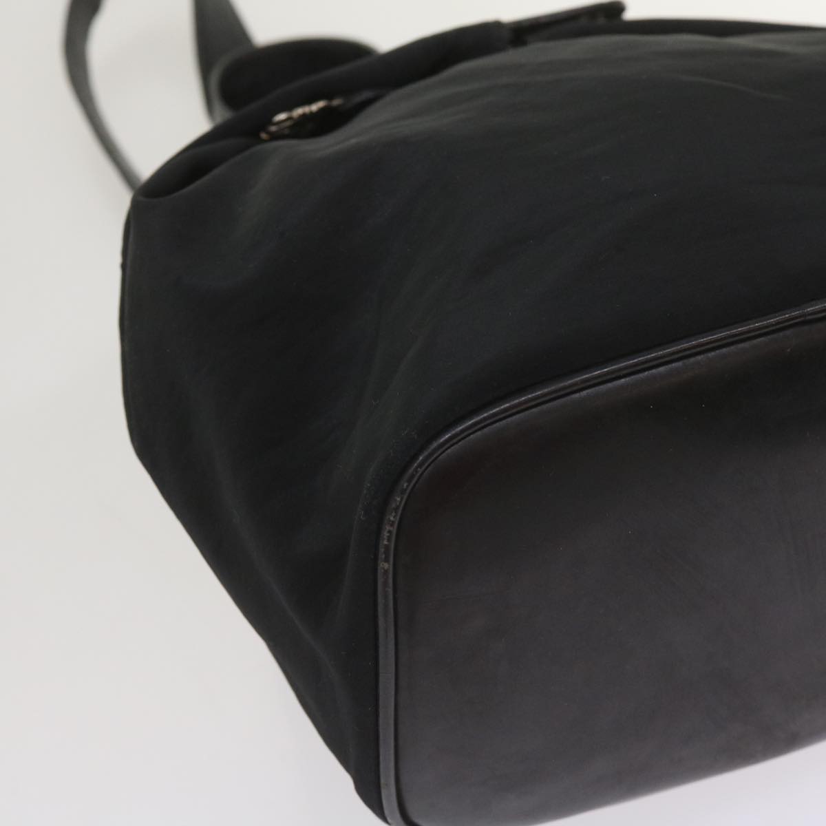 LOEWE Shoulder Bag Nylon Black Auth bs11865