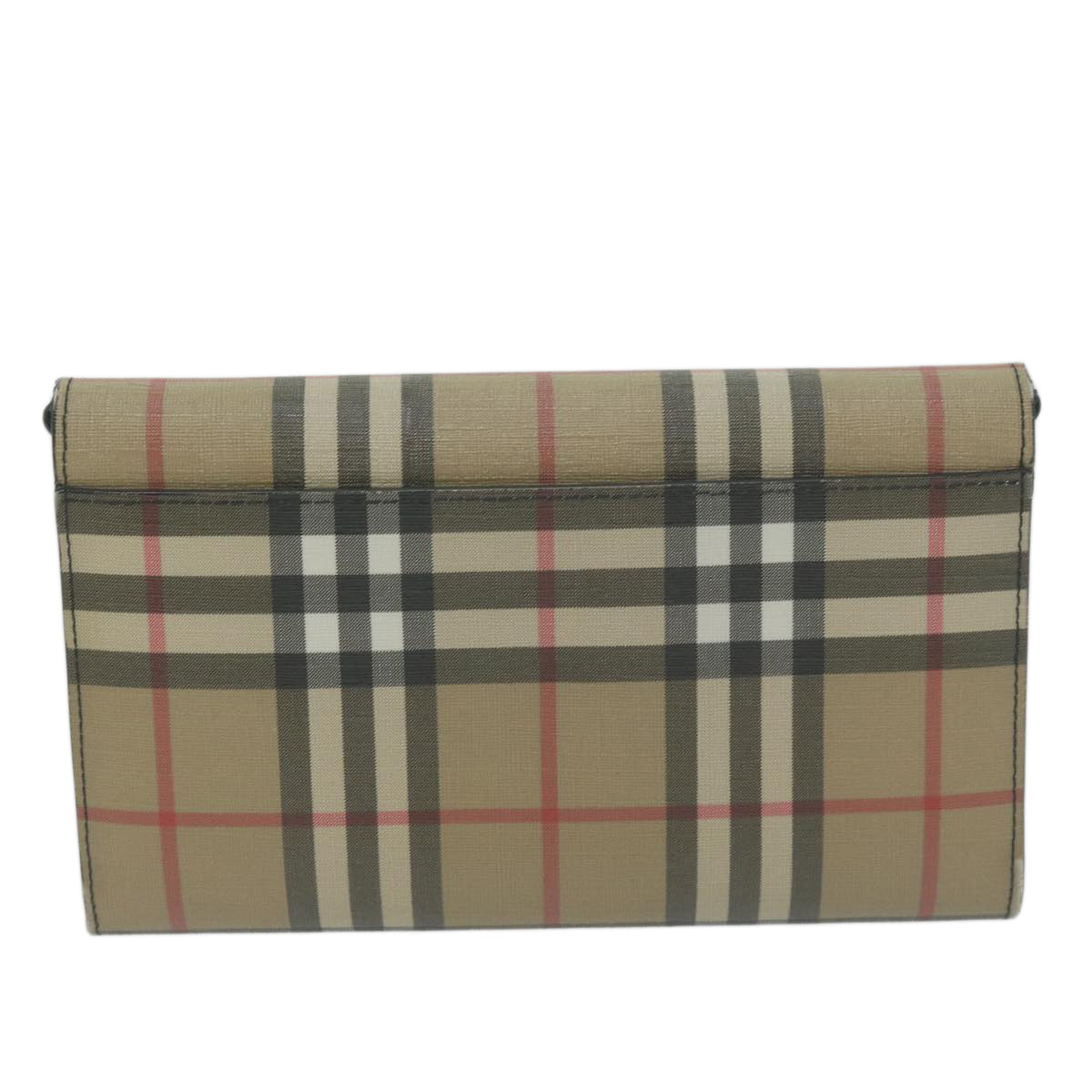 BURBERRY Nova Check Long Wallet PVC Leather Beige Auth bs11867 - 0