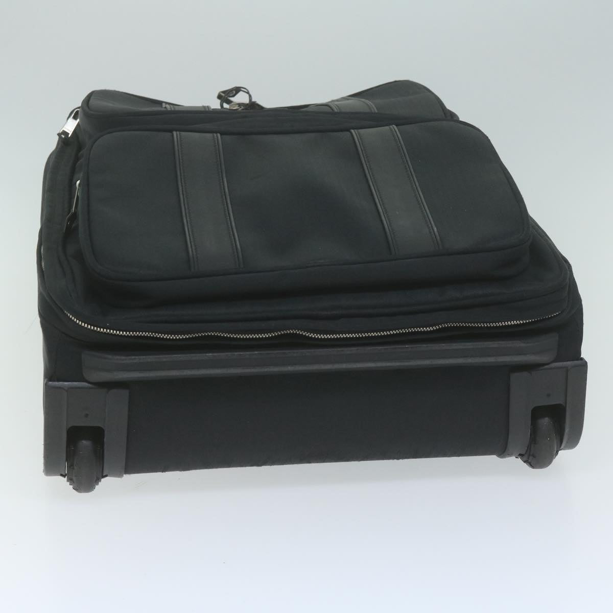 HERMES Carry Case Akapu Luco Trunk Canvas Black Auth bs11869