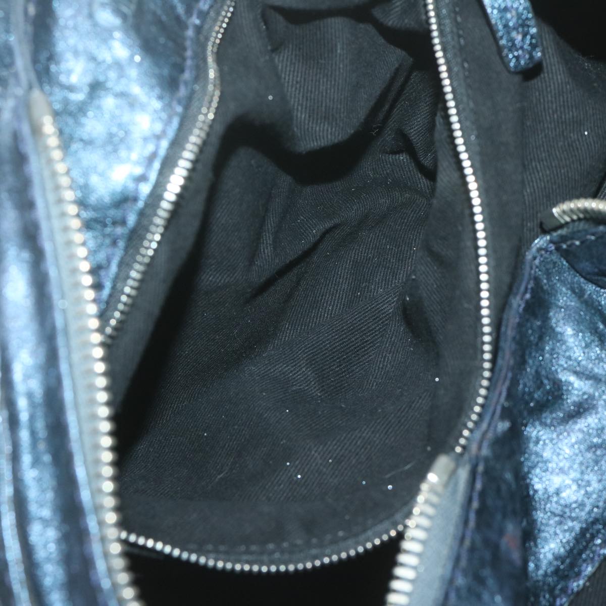 Chloe Paddington Shoulder Bag Leather Navy Gray 04 08 51 5191 Auth bs11872