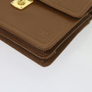 GIVENCHY Clutch Bag Leather 2 Set Black Brown Auth bs11874-19