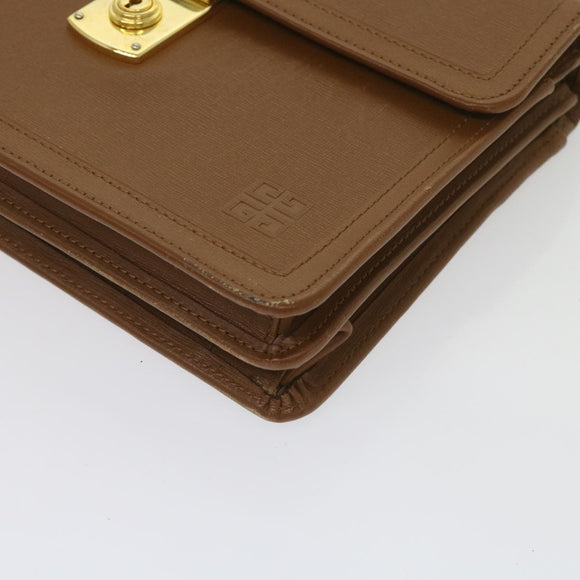 GIVENCHY Clutch Bag Leather 2 Set Black Brown Auth bs11874