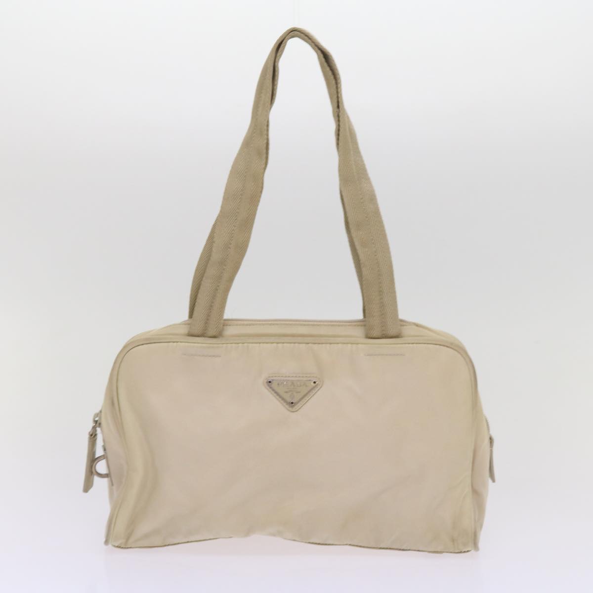 PRADA Hand Bag Nylon 2Set Cream Green Auth bs11882 - 0