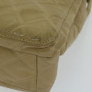 CHANEL Shoulder Bag Patent leather Beige CC Auth bs11893-14