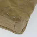 CHANEL Shoulder Bag Patent leather Beige CC Auth bs11893-16