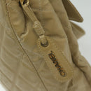 CHANEL Shoulder Bag Patent leather Beige CC Auth bs11893-17