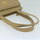 CHANEL Shoulder Bag Patent leather Beige CC Auth bs11893-8