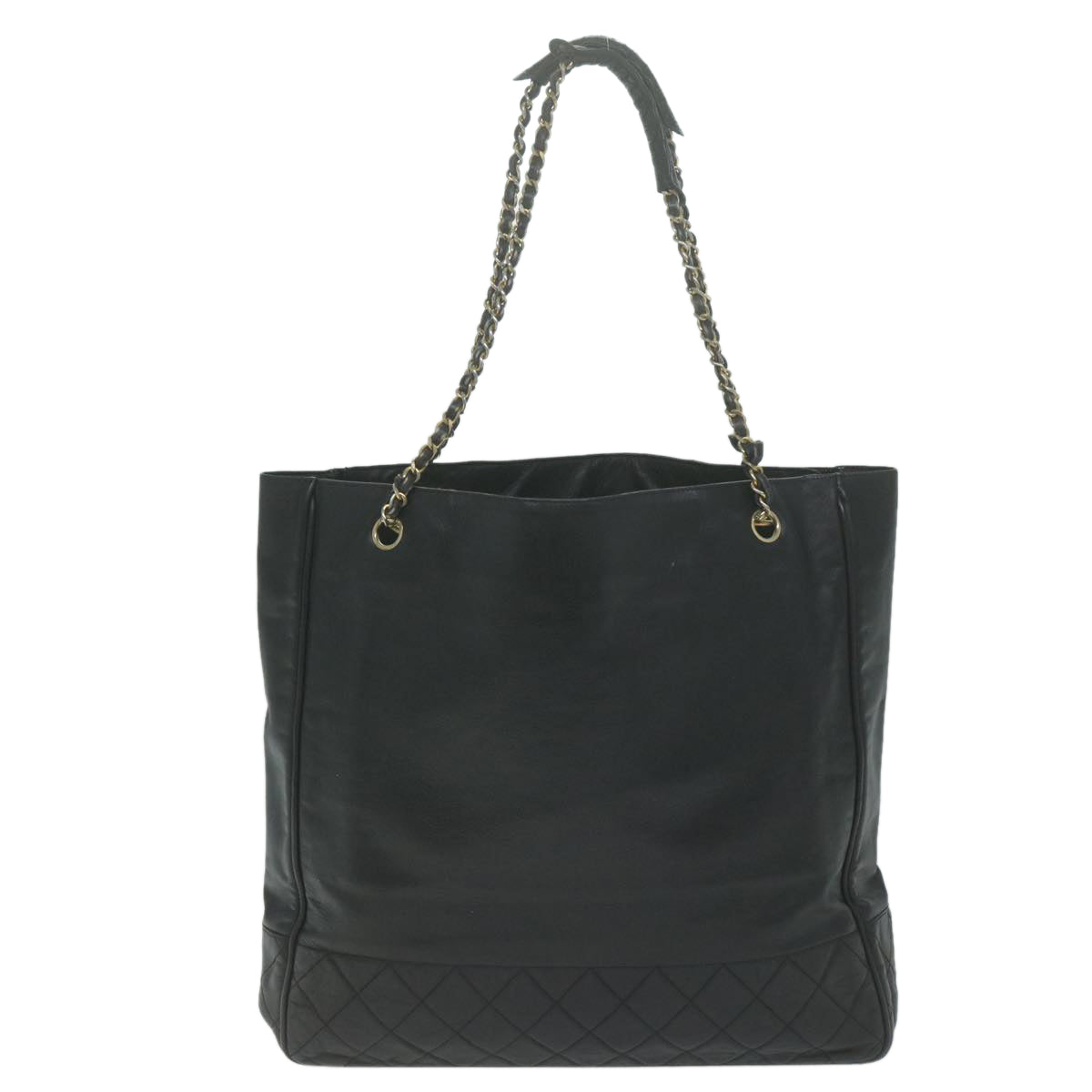 CHANEL Chain Shoulder Bag Leather Black CC Auth bs11894 - 0