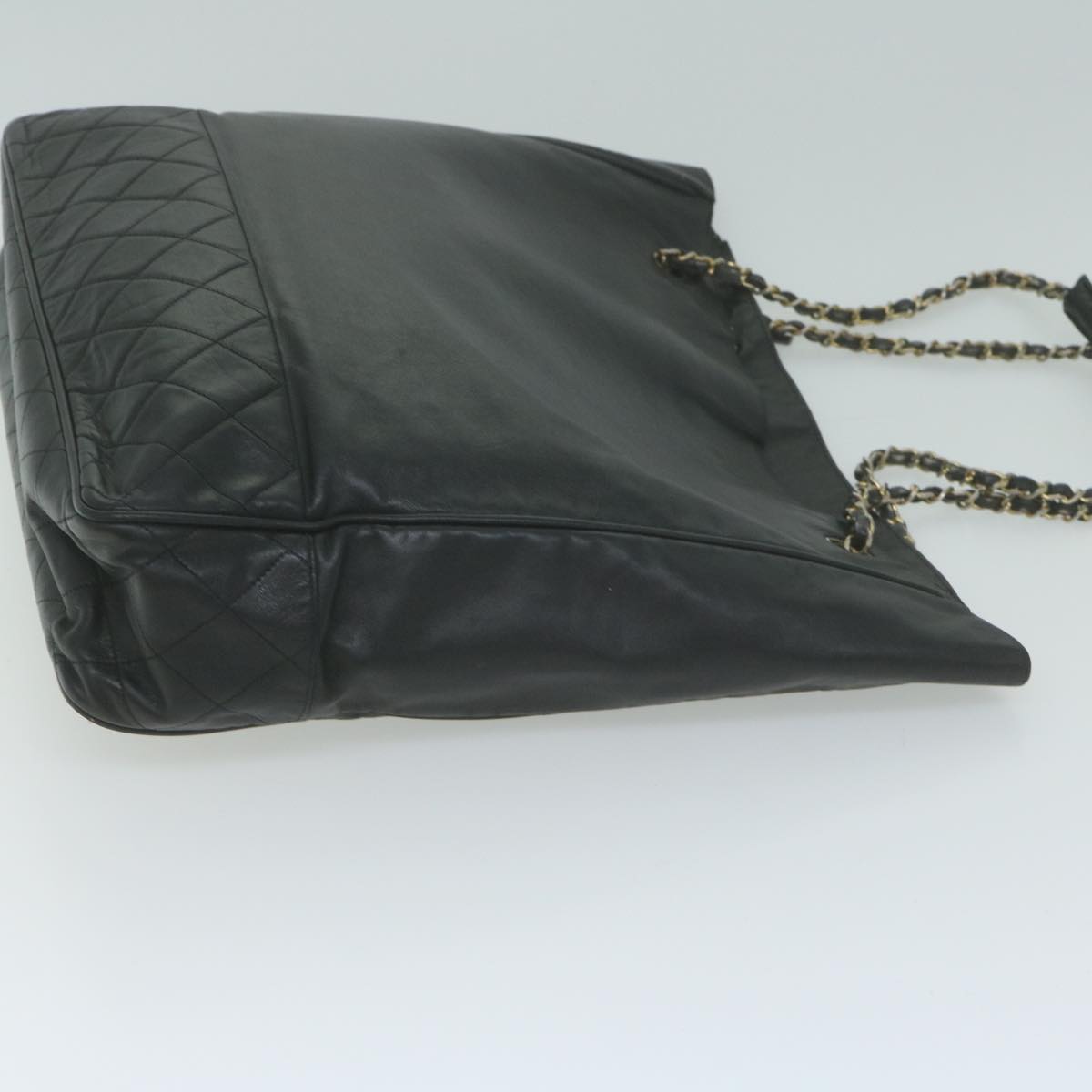CHANEL Chain Shoulder Bag Leather Black CC Auth bs11894