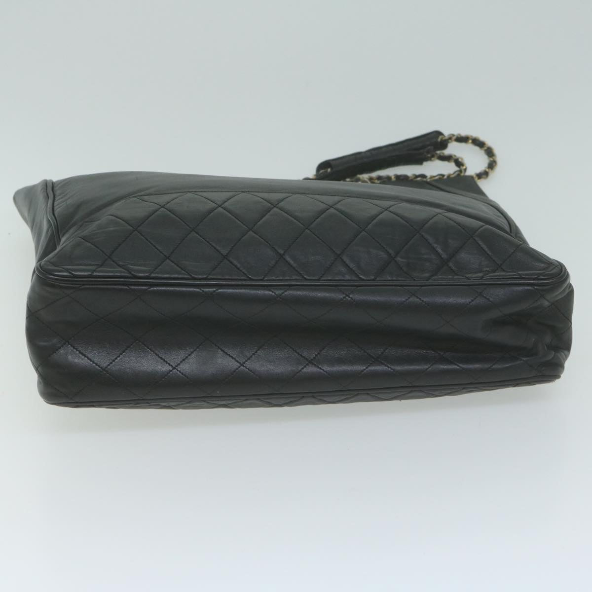 CHANEL Chain Shoulder Bag Leather Black CC Auth bs11894